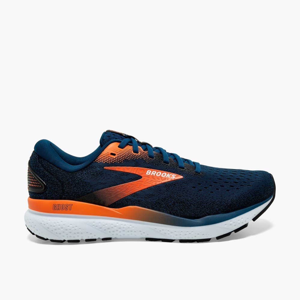 Chaussures Running Route Brooks Ghost 16 Bleu Noir Homme | YEE-8531799